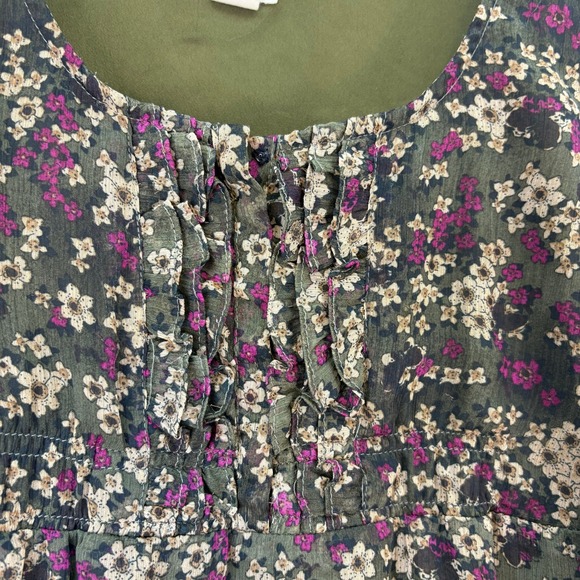 Converse One Star Womens Small Green Floral Dress Sleeveless Summer Dress 90's - Picture 5 of 6